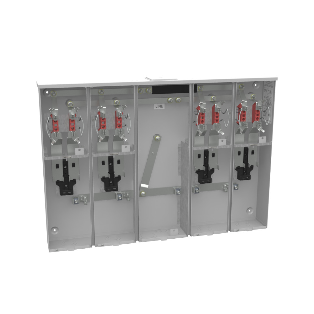 U5904-X-KK-BLG 4 Term, Ringless, Large Closing Plate, Horn Bypass, 4 Position, 4-125 Amp, Main Breaker Provision 7-8 inch Barrel Lock Ground with Bracket Provision