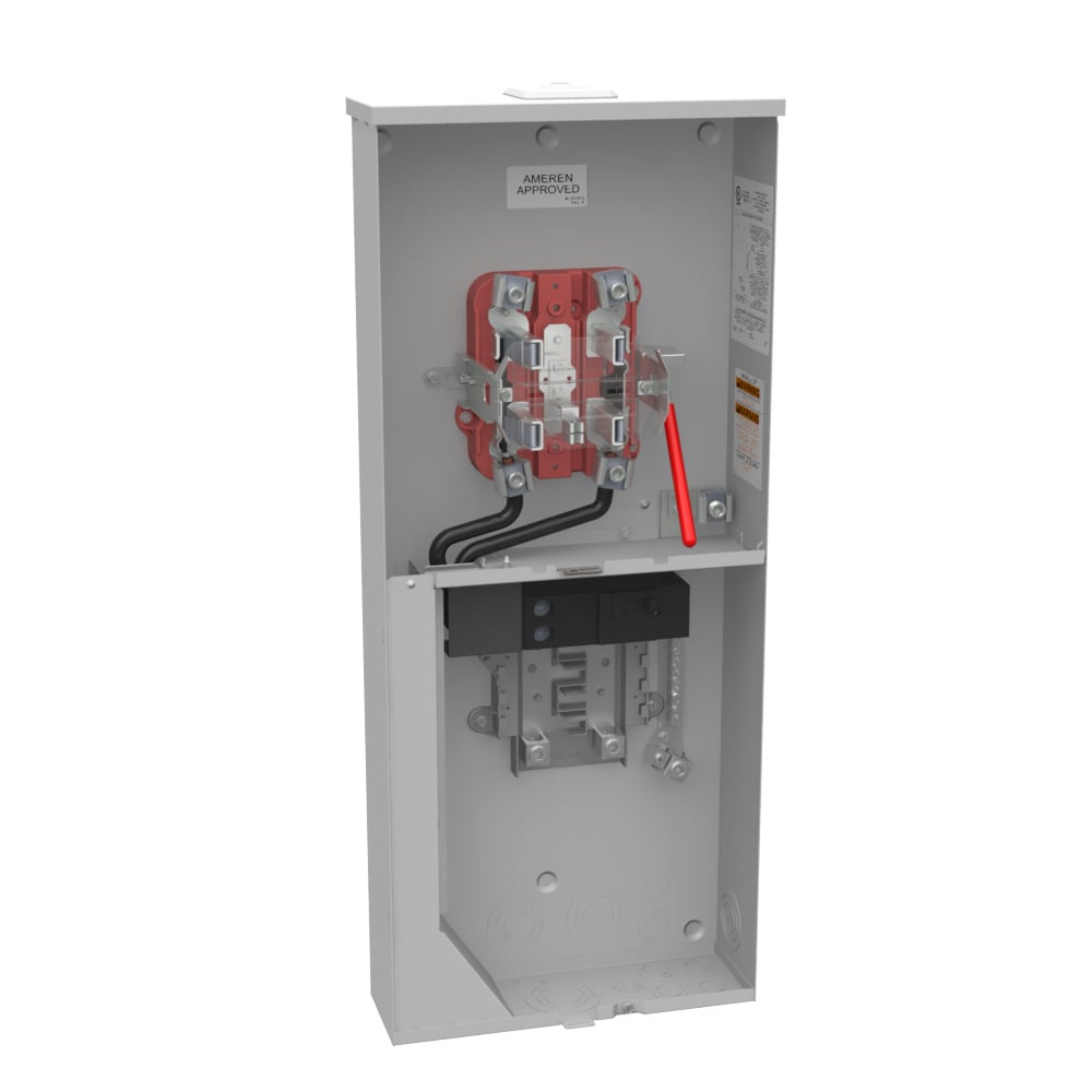 U6281-XL-200-5T6-AMS 5 Term, Ringless, Small Closing Plate, Lever Bypass, 1-200 Amp, Main Breaker, 8 Branch Circuit, 5th Term 6 Oclock Position, Ameren