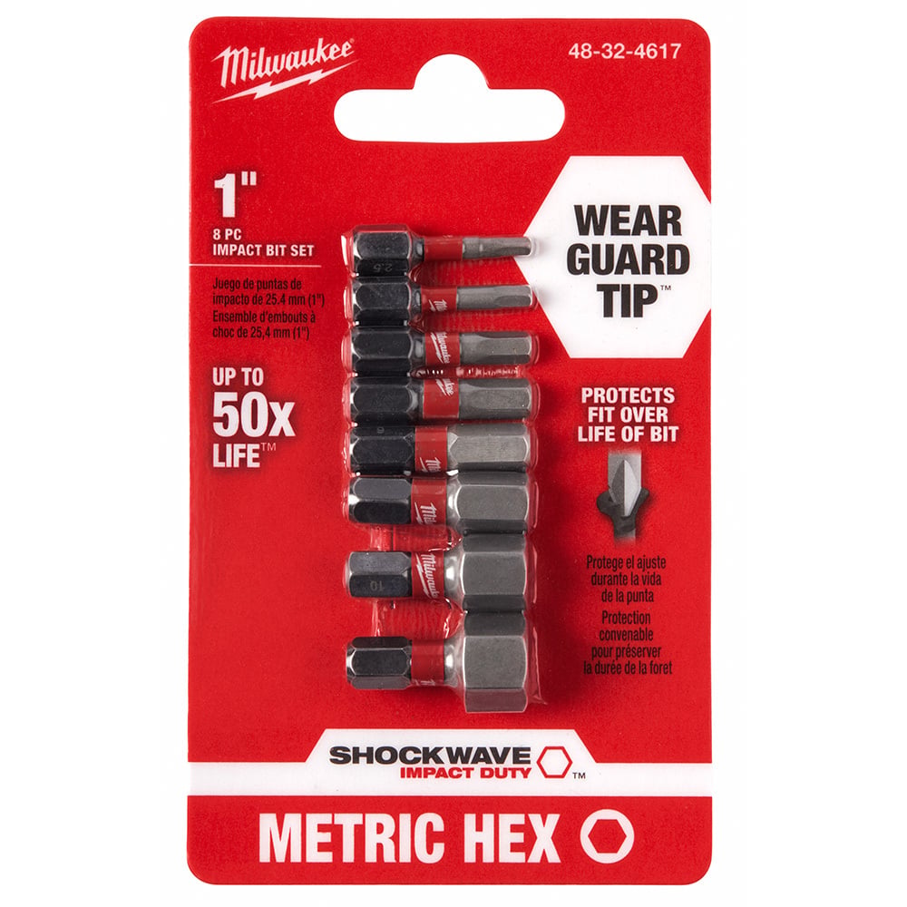 8-Piece SHOCKWAVE 1 in. Impact Metric Hex Insert Bit Set 3PK