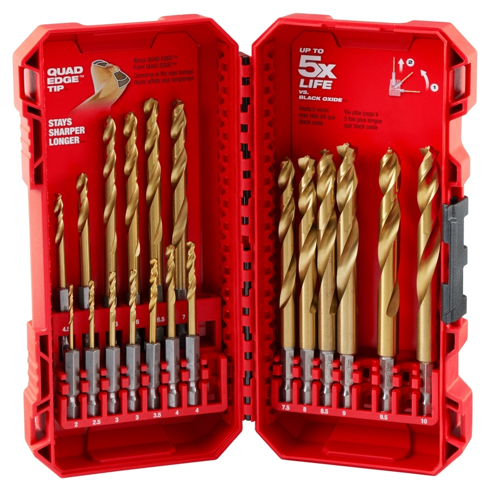 SHOCKWAVE Impact Duty RED HELIX Titanium Metric Drill Bit  Set  19PC