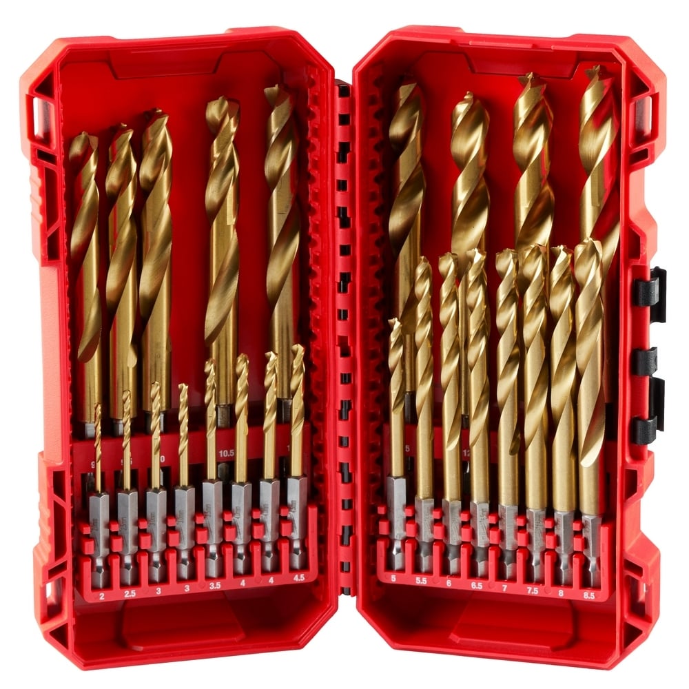 SHOCKWAVE Impact Duty RED HELIX Titanium Metric Drill Bit Set  25PC