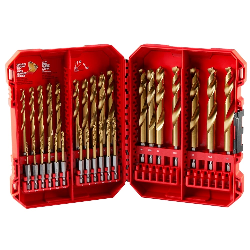 SHOCKWAVE Impact Duty RED HELIX Titanium Metric Drill Bit Set  29PC
