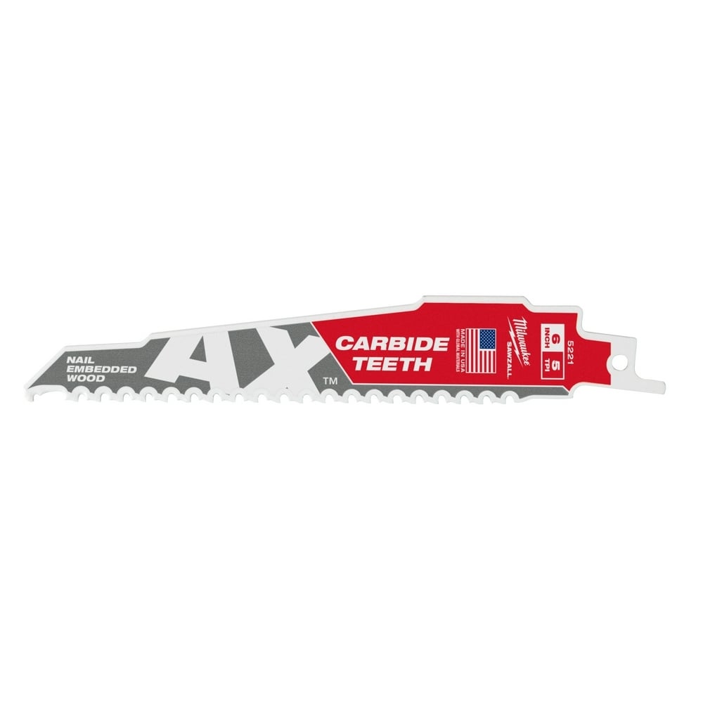 The Ax with Carbide Teeth SAWZALL Blade 6 in. 5T 5PK