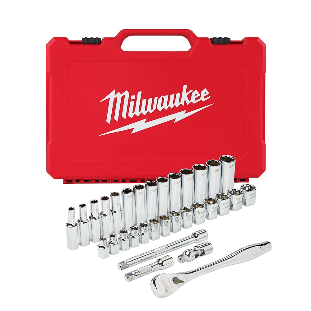 32 Pc. Ratchet & Socket Set-Metric