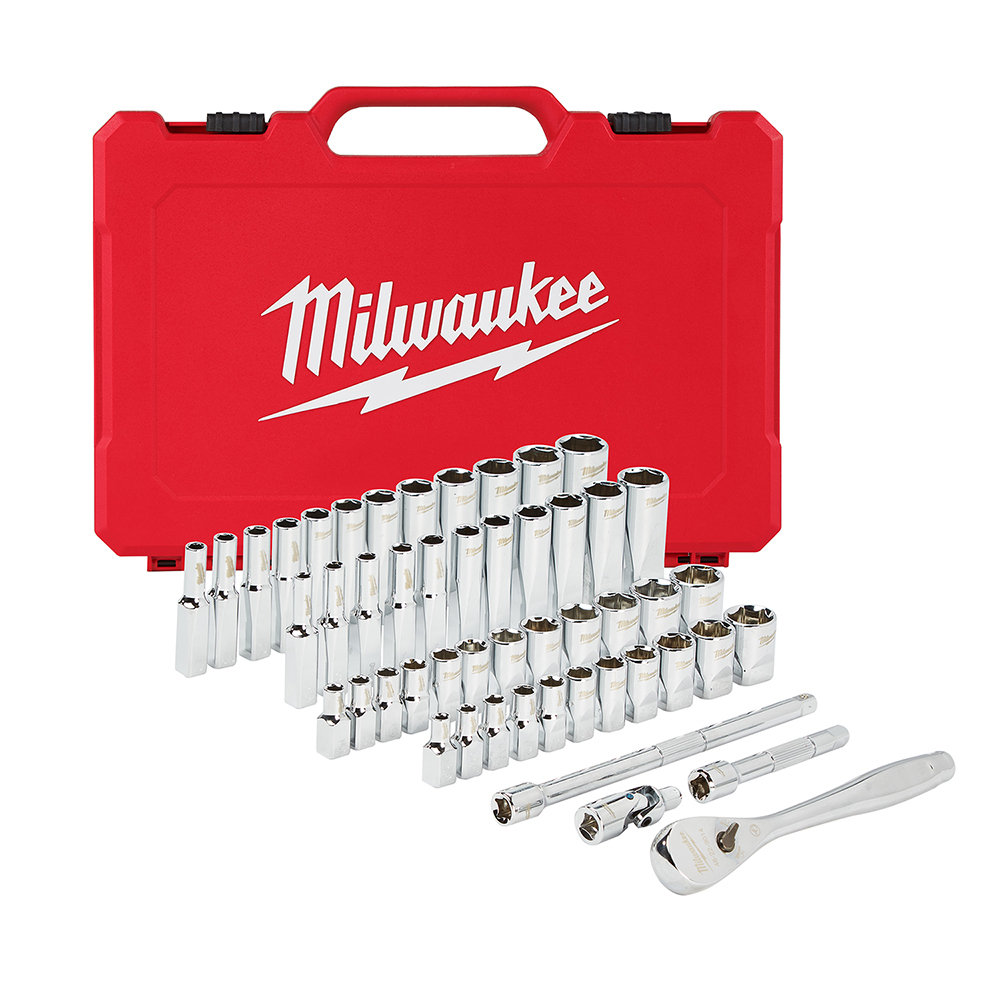 50 Pc. Ratchet & Socket Set-SAE/Met