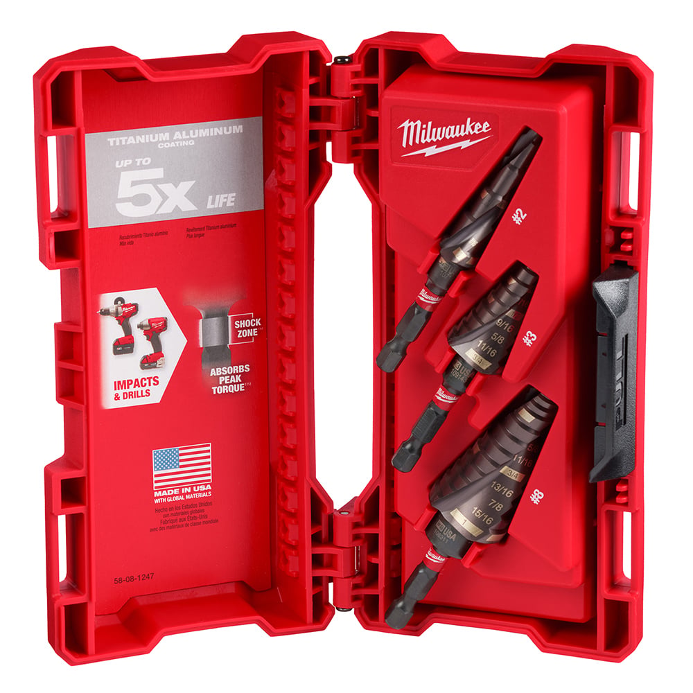 SHOCKWAVE Impact Duty Step Bit Mechanical Set (#2, #3, #8)