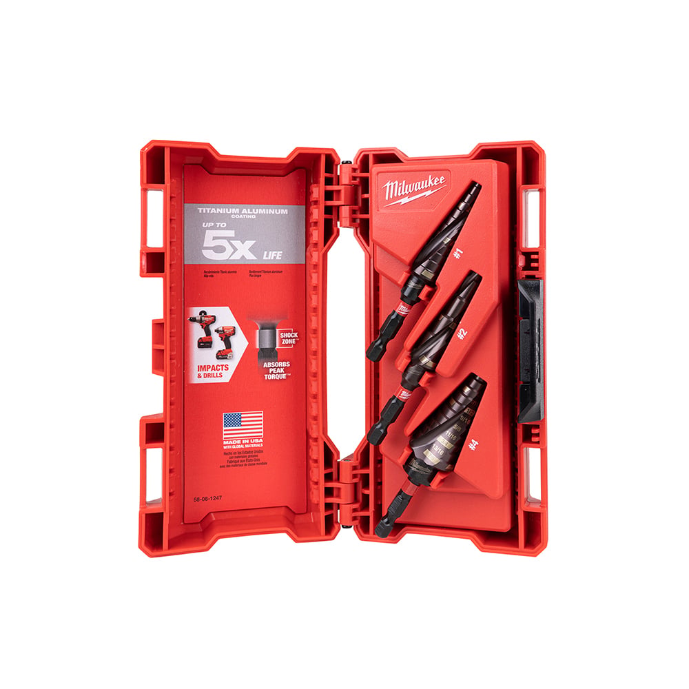 SHOCKWAVE Impact Duty Step Bit Electrician Set (#1, #4, #9)
