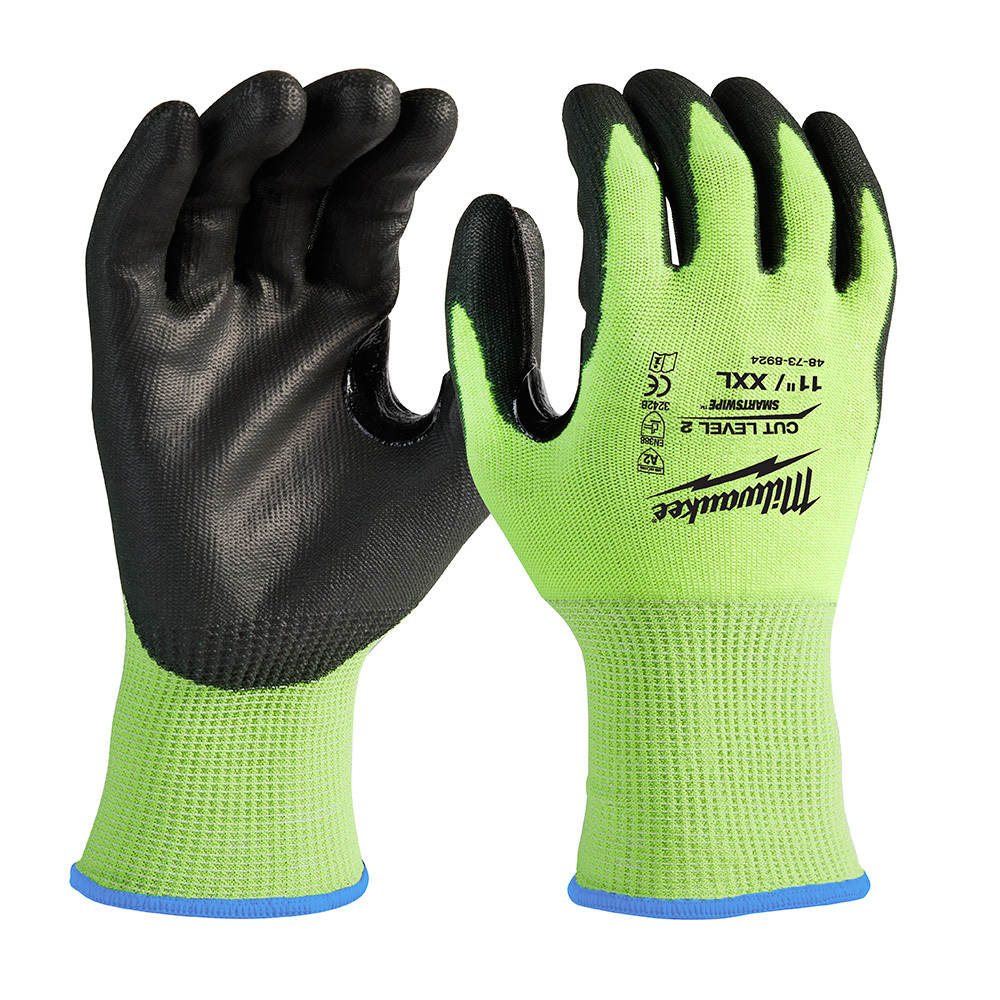 12 Pk High Visibility Cut Level 2 Polyurethane Dipped - XXL