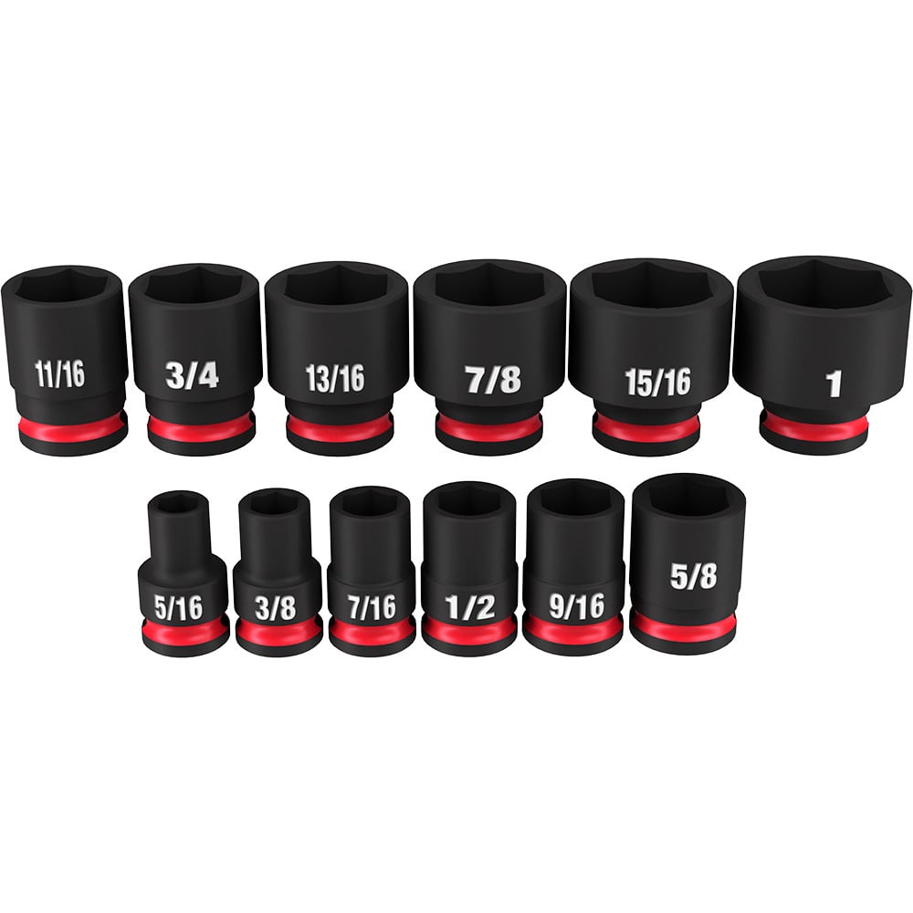 12PC SHOCKWAVE Impact Duty 3/8 Drive SAE Standard 6 Point Socket Set