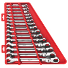 15pc SAE Flex Head Ratcheting Combination Wrench Set