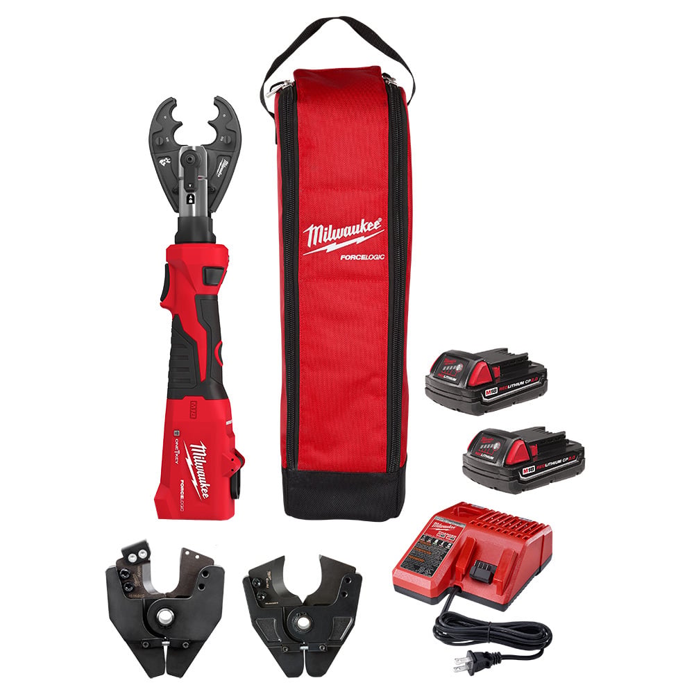 M18 FORCE LOGIC 6T Linear Utility Crimper Kit w/ O-D3 Jaw & Cutting Jaws