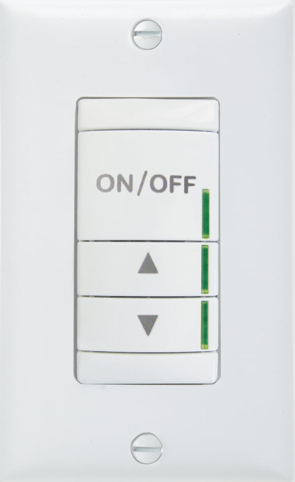 Networked wireless, battery powered wall switch for nLight Air, Raise/Lower Dimming Without Wires, White, Generation Two, SKU - 263JE6