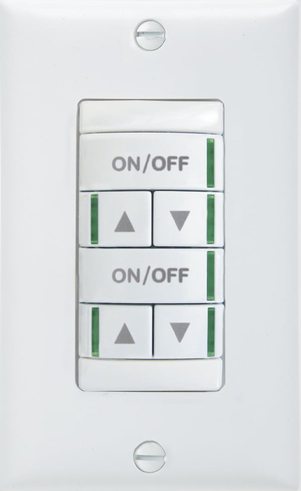 Low Voltage Push-Button Wallpod , Raise/Lower Dimming Without Wires, White, SKU - 238YMX