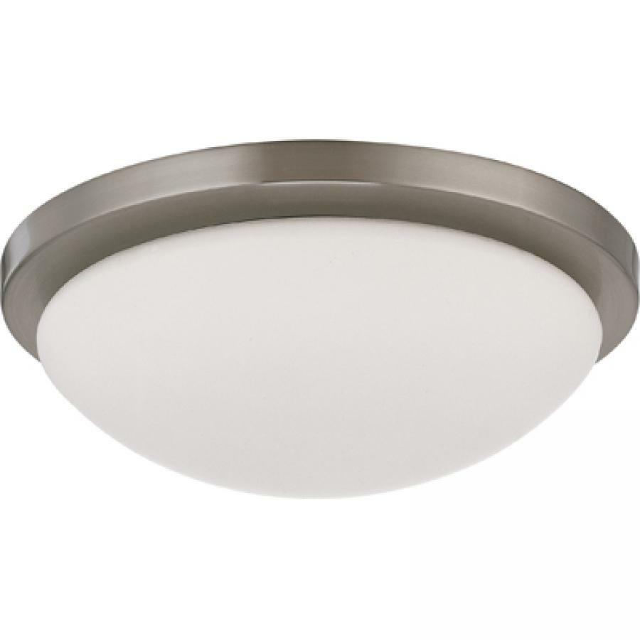 Button LED 11" Flush Mount Fixture - Brushed Nickel Finish - Lamps Included