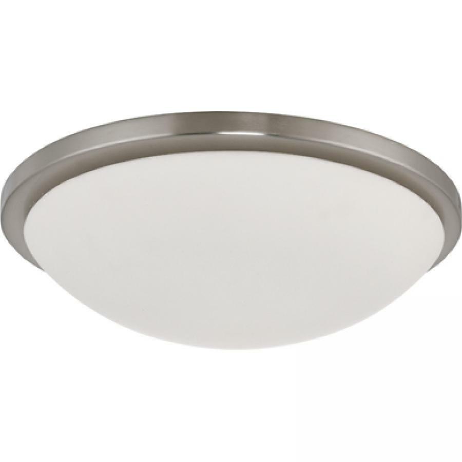 Button LED 17" Flush Mount Fixture - Brushed Nickel Finish - Lamp Included