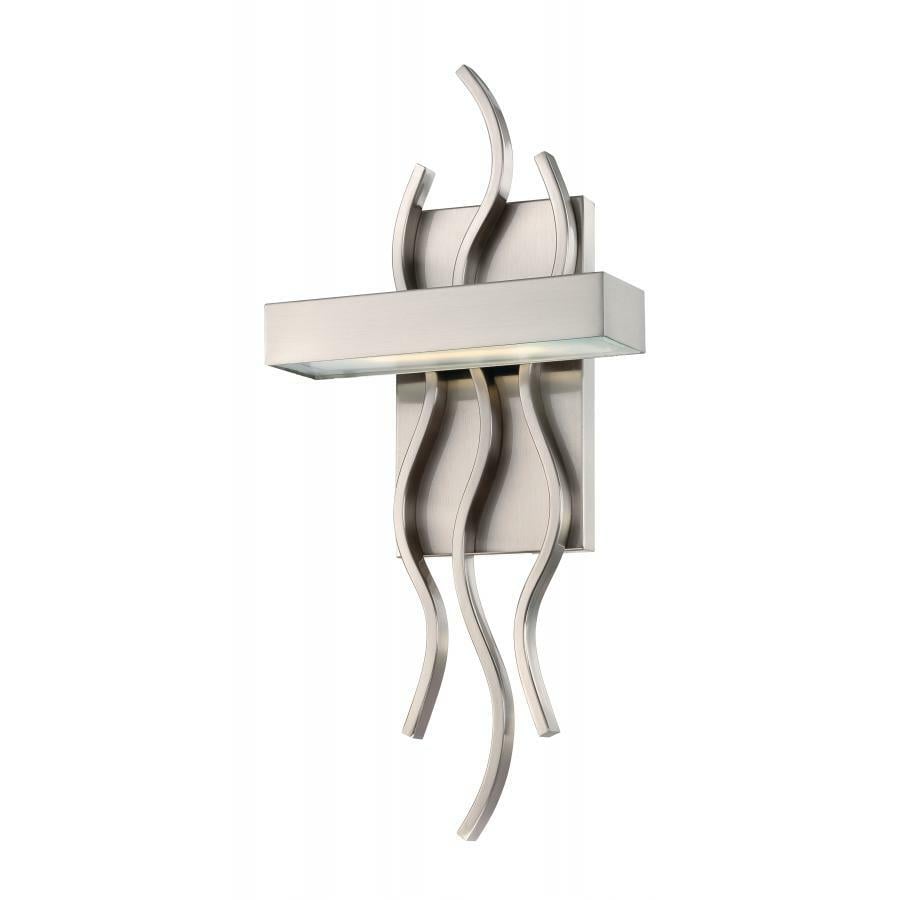 62-104 Nuvo Wave Contemporary Dimmable Wall Sconce Fixture, (1) Lamp, 120 VAC, Brushed Nickel Housing