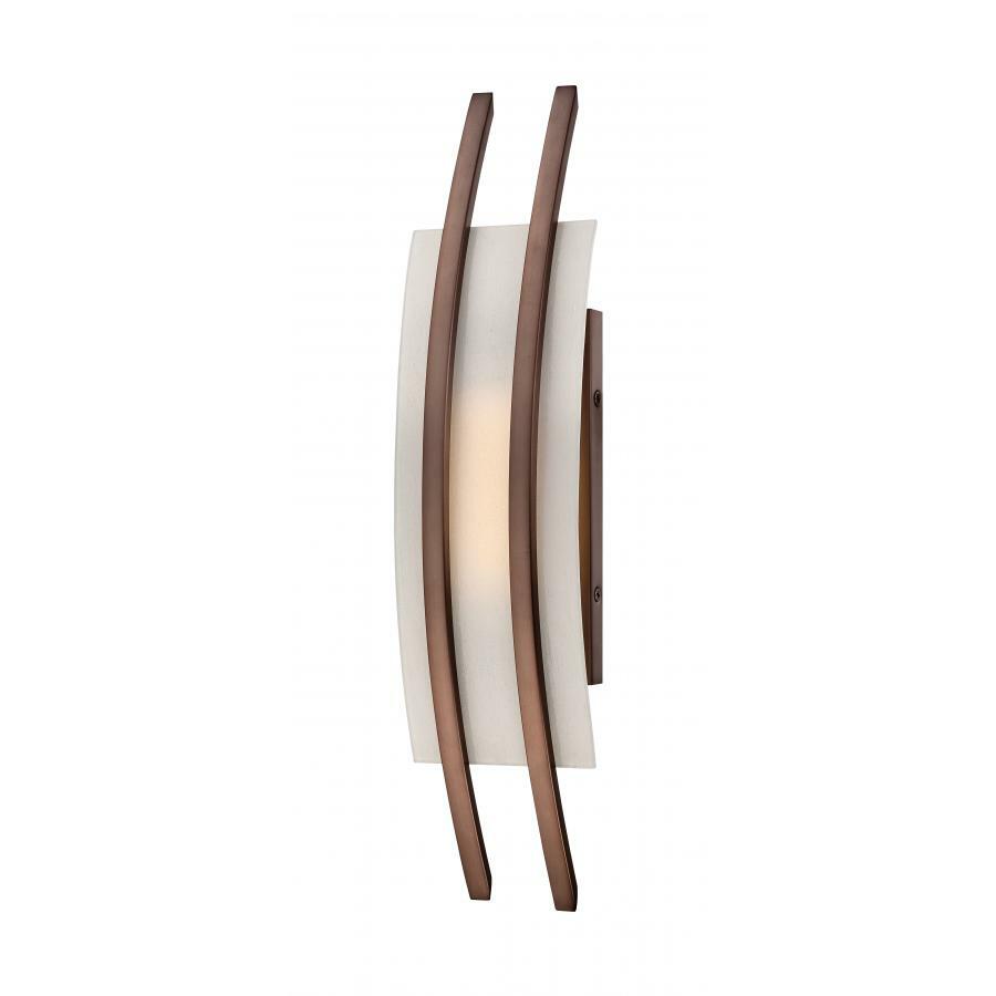 Trax - 1 Module Wall Sconce with Frosted Glass - Hazel Bronze Finish