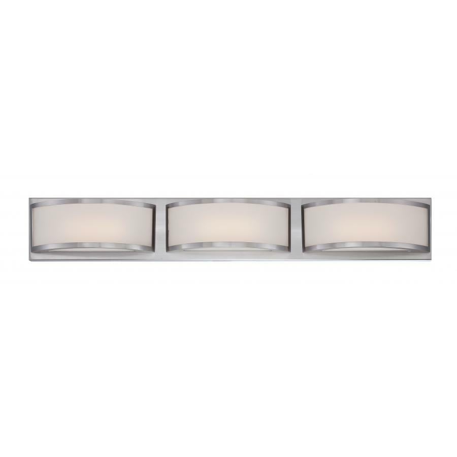 62-319 Nuvo Mercer Contemporary Dimmable Wall Sconce Fixture, (3) Lamp, 120 V AC, Brushed Nickel Housing