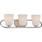 Dylan - 3 Light Vanity Fixture with Satin White Glass - LED Omni Included - Polished Nickel Finish