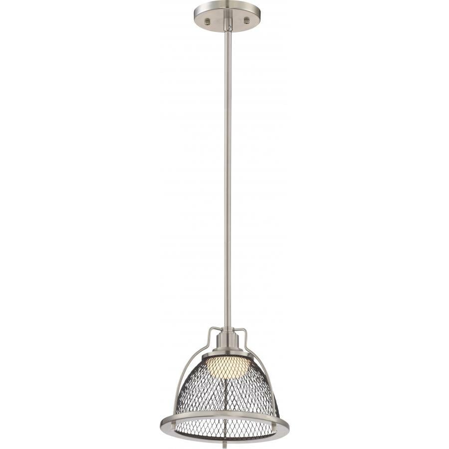 Tex Small LED Pendant - Brushed Nickel / Black Mesh Finish