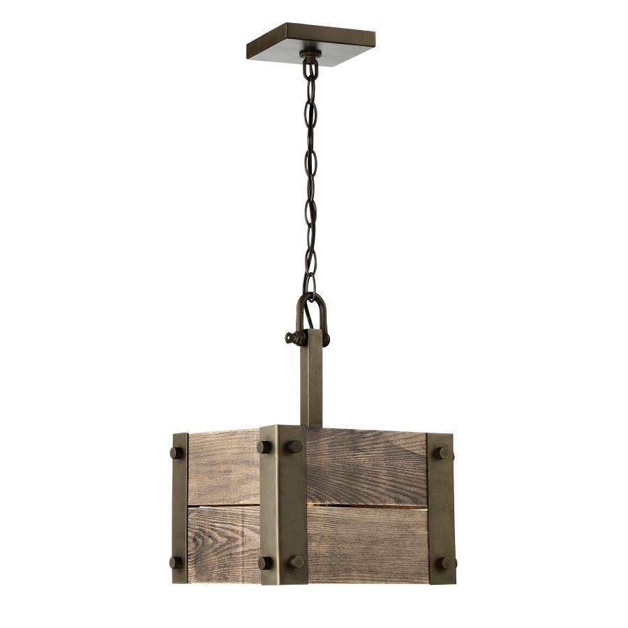 Winchester 1 Light Mini Pendant With Aged Wood