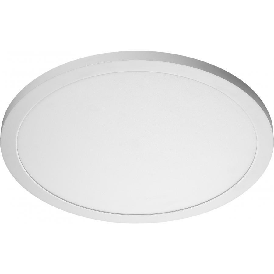 30 Watt 19" Flush Mount LED Fixture - 3000K - Round Shape - White Finish - 120/277 Volts
