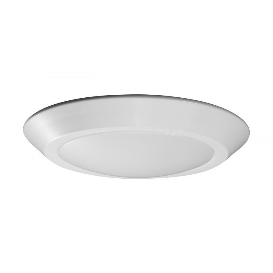 7" LED Flush Mount Fixture - Disc Light - White Finish - 4000K