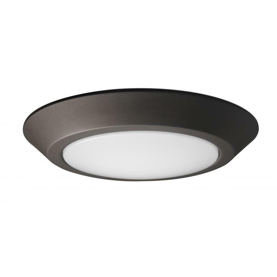 10" LED Flush Mount Fixture - Disc Light - Mahogany Bronze Finish - 3000K