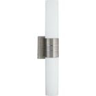 Link 2 Light Vertical LED Tube Wall Sconce White Glass Brushed Nickel