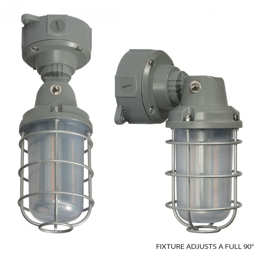 LED Adjustable Vapor Tight Fixture 20W 3000K Gray Finish 100-277V