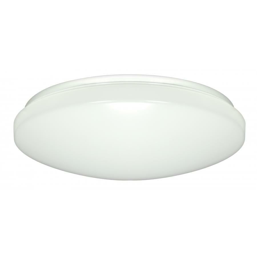 14" Flush Mounted LED Light Fixture - White Finish - 120-277 Volts