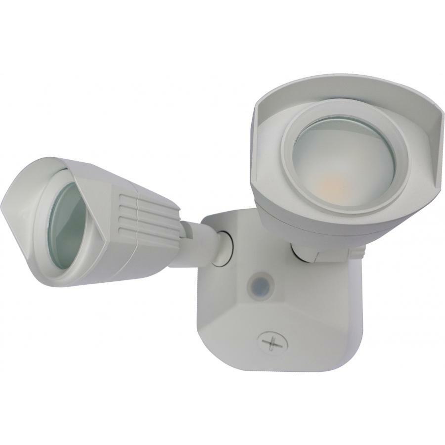 LED Security Light - Dual Head White Finish 3000K