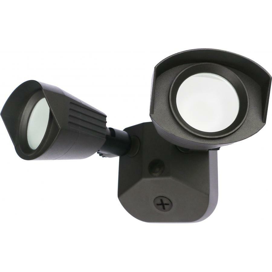 LED Security Light - Dual Head Bronze Finish 3000K