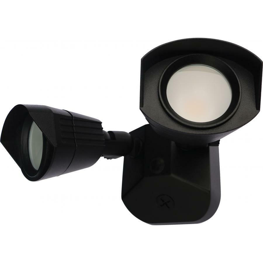 LED Security Light - Dual Head Black Finish 3000K
