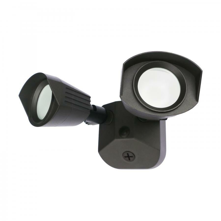 LED Security Light - Dual Head Bronze Finish 4000K