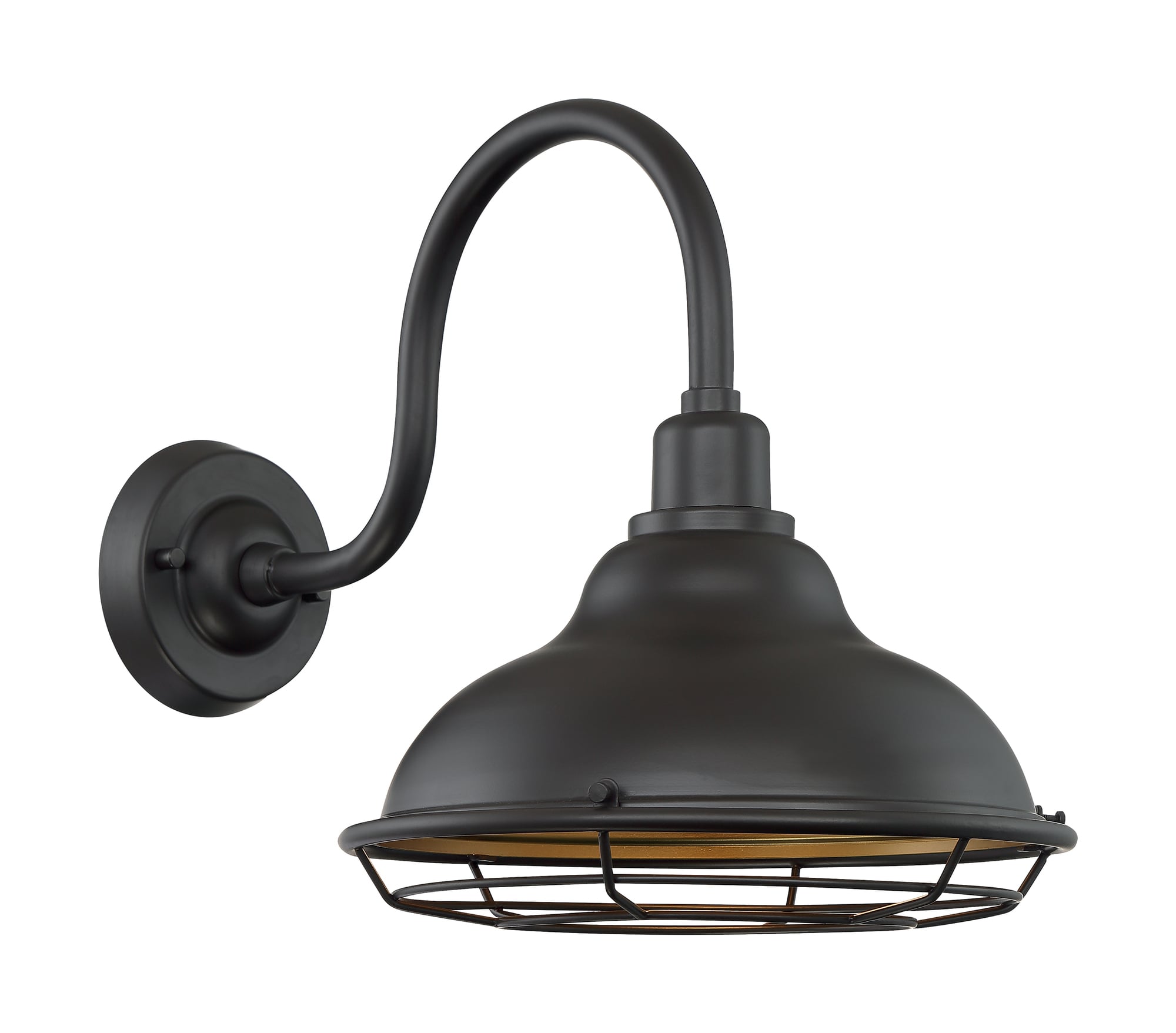 Newbridge 1-Light Large Outdoor Wall Sconce Fixture - Dark Bronze Finish with Gold Accents