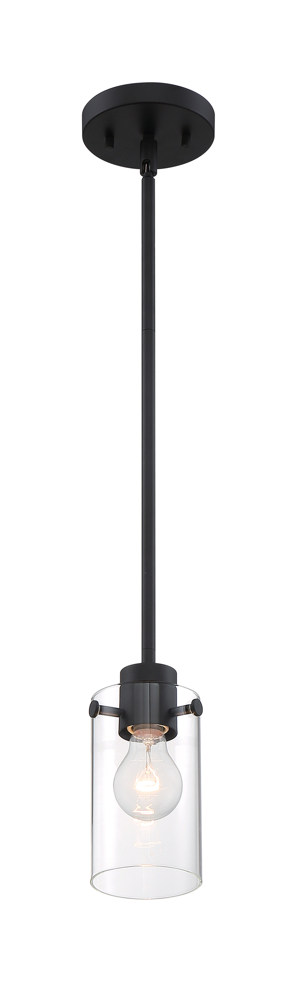 Sommerset 1-Light Mini Pendant Fixture - Matte Black Finish with Clear Glass
