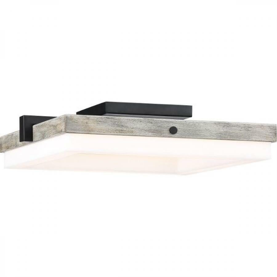Alta LED Semi-Flush Mounted Fixture Black with Gray Wood Finish