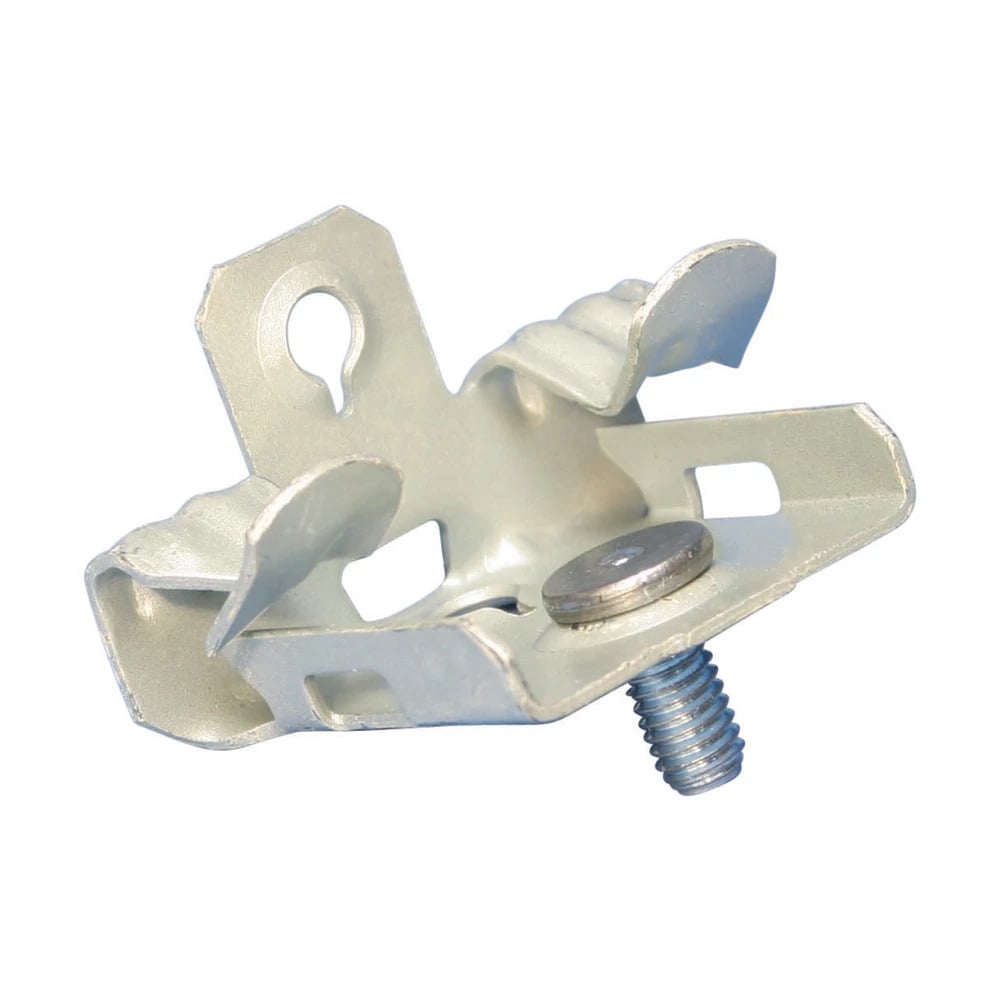 Hammer-On Flange Clip, Bottom Mount with Stud, Spring Steel, 5/16"1/2" Flange