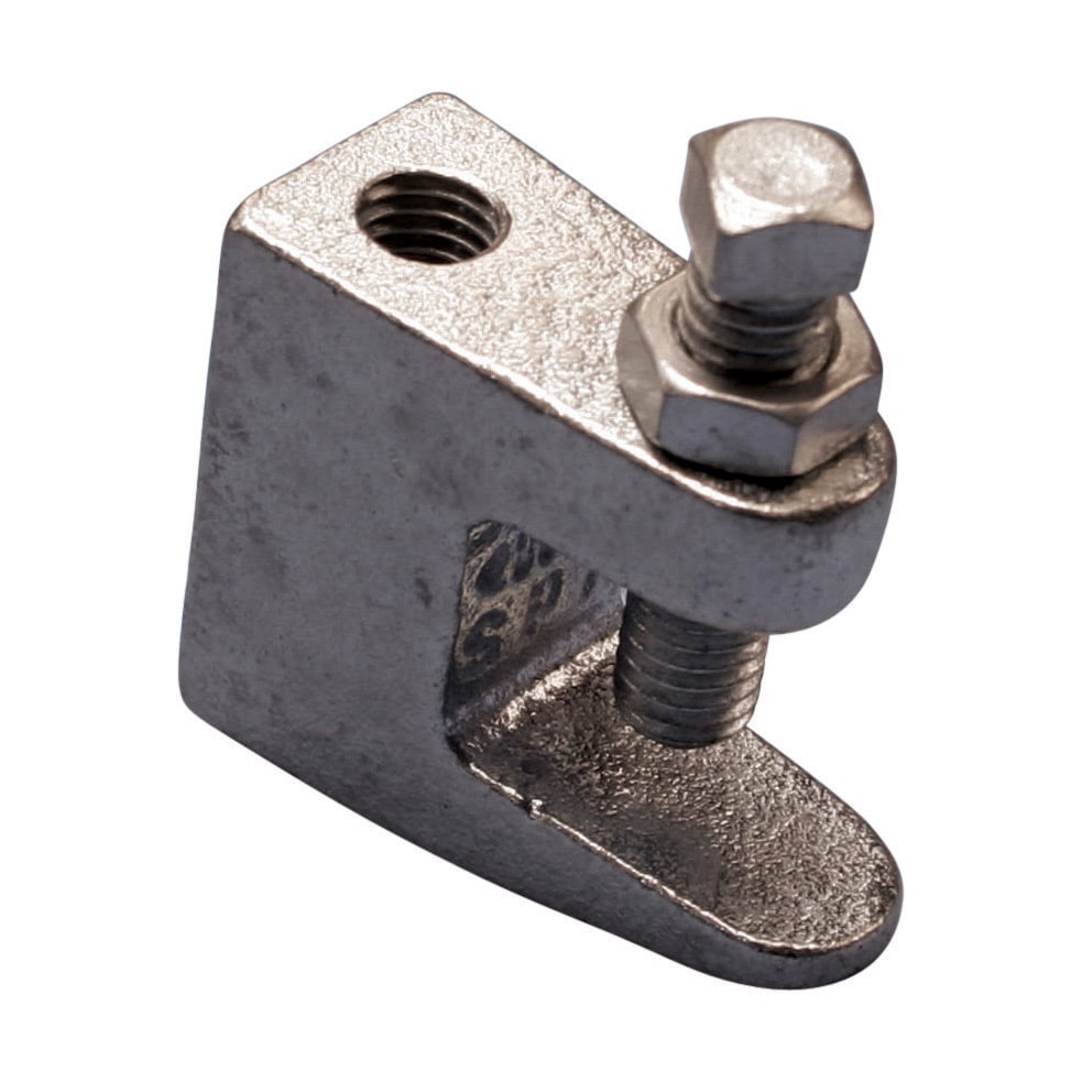 Universal Beam Clamp, Electrogalvanized, 1/2" Rod, 3/4" Max Flange