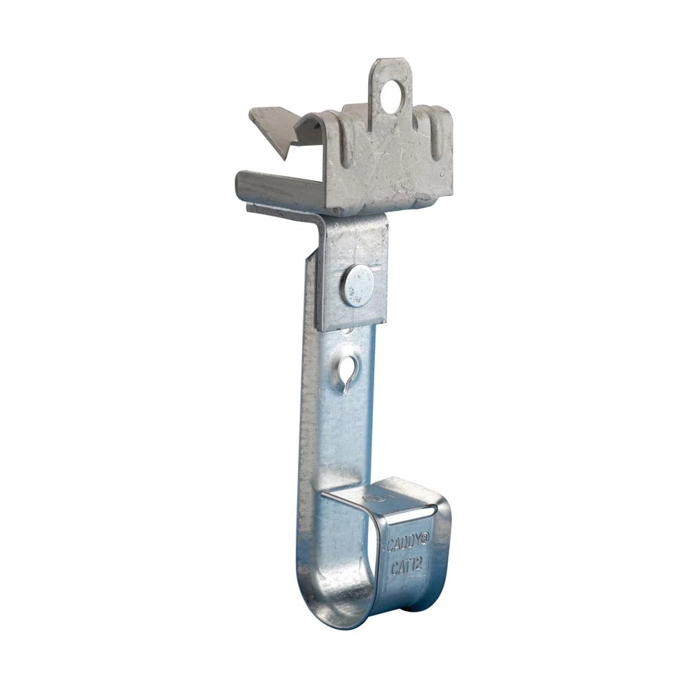 nVent CADDY Cablecat J-Hook with Hammer-On Flange Clip, Swivel, Steel, Spring Steel, 3/4" dia, 9/16"3/4" Flange