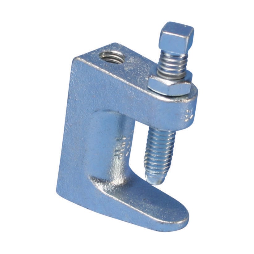 Universal Beam Clamp, Thick Flange, Electrogalv. 3/8" Rod, 1 1/4" Max Flange