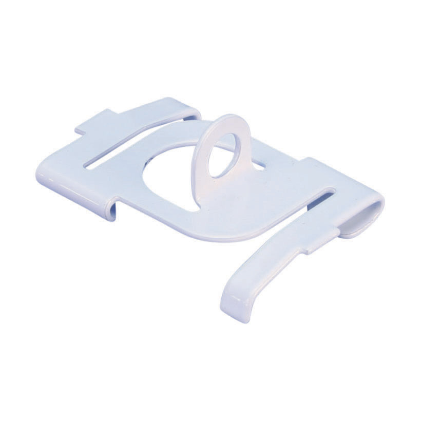 Twist Clip w/ 90? 1/4" Plain Hole, White, 1/16" Max Flange, 15/16" T-Grid