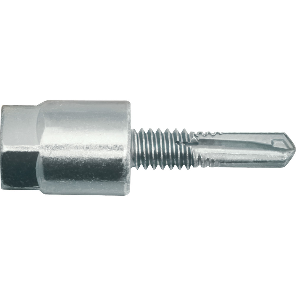 HangerMate Vertical Mount Screw for Steel with Lock Nut, 3/8" Rod, 0.06"0.25" Flange