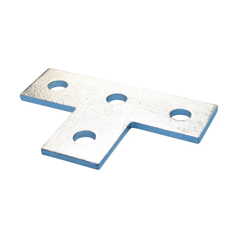 Four Hole Flat Tee Plate, Steel, EG, 5.375" x 3.5"