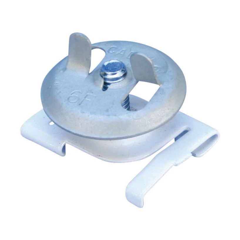 4G16 Twist Clip with Wing Nut, Spring Steel, Painted, White, 0.563" Screw