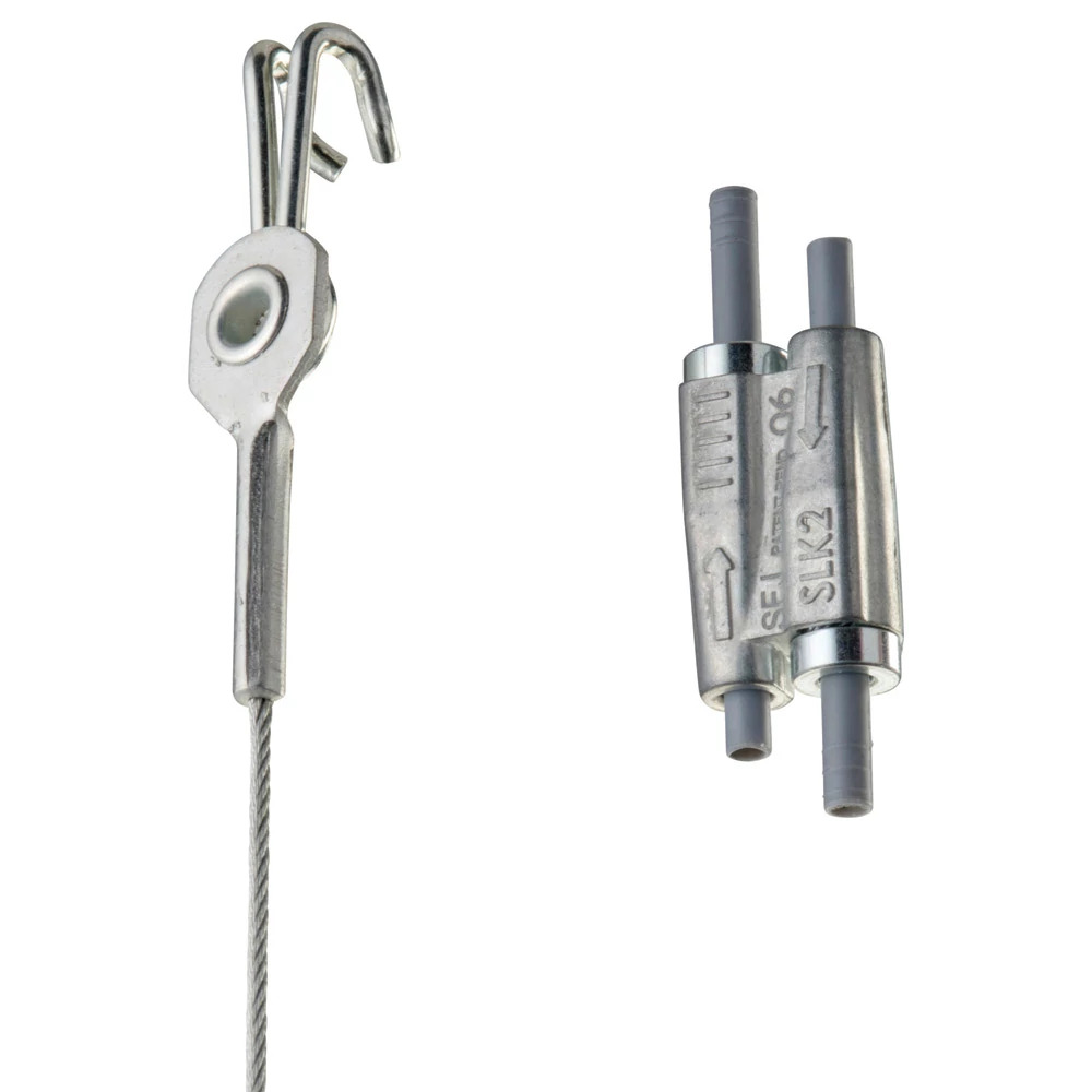 Tool-free 1.5mm Wire Rope Hanger Kit, Deck Hook End-Fitting - 9.9' Long - 44LB