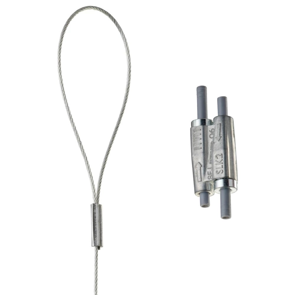 Tool-free 1.5mm Wire Rope Hanger Kit with Loop End-Fitting - 9.9' Long - 44LB