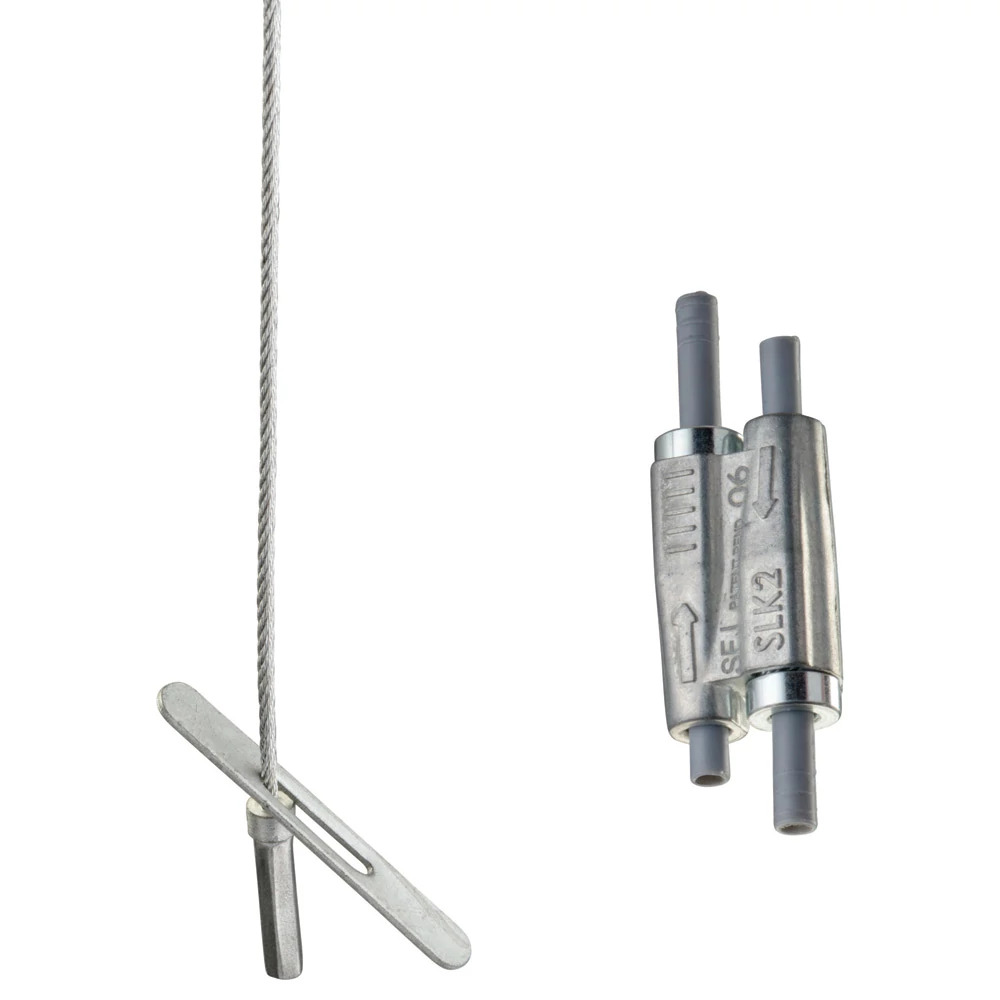 Tool-free 1.5mm Wire Rope Hanger Kit with Toggle End-Fitting - 9.9' Long - 44LB