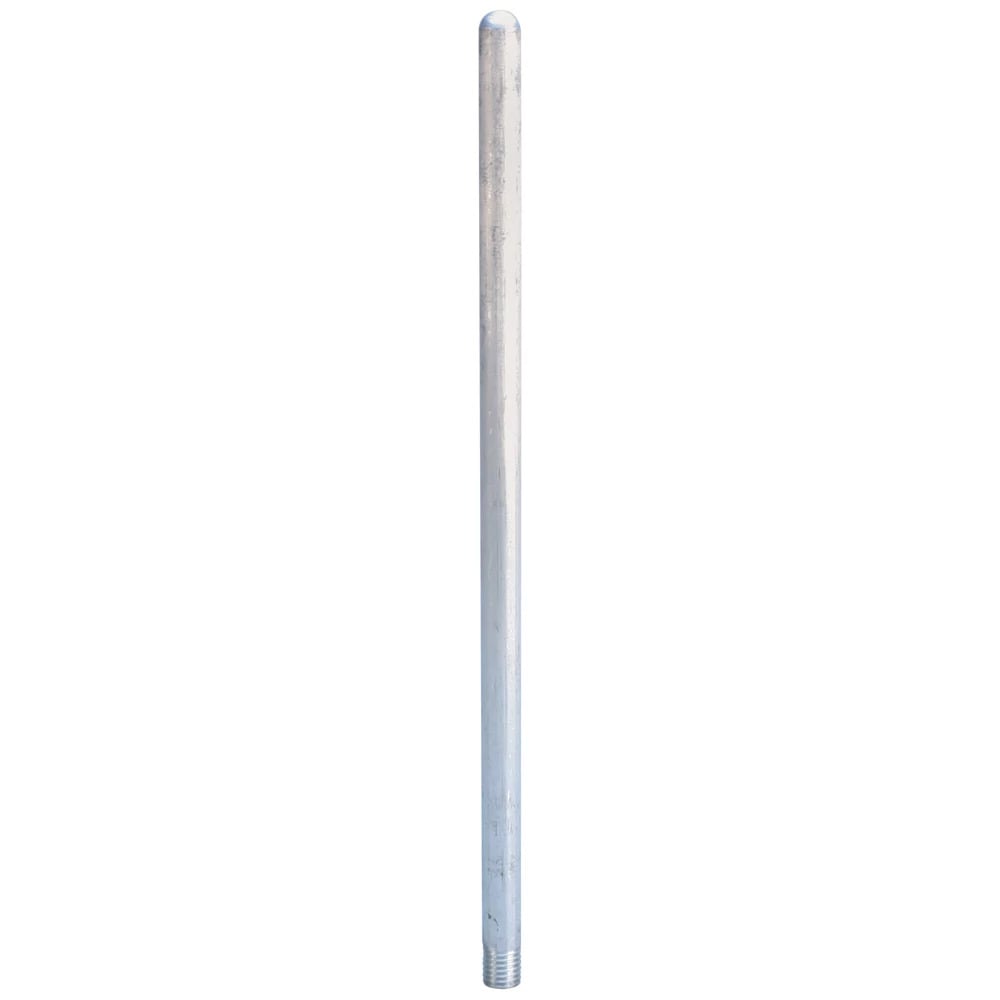 Air Terminal, Imperial Thread, Aluminum, 1/2" dia, Blunt, 12"